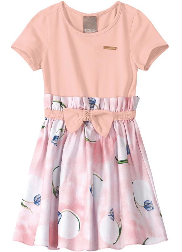 Carinhoso - Vestido Rosa Tulipas em Satin