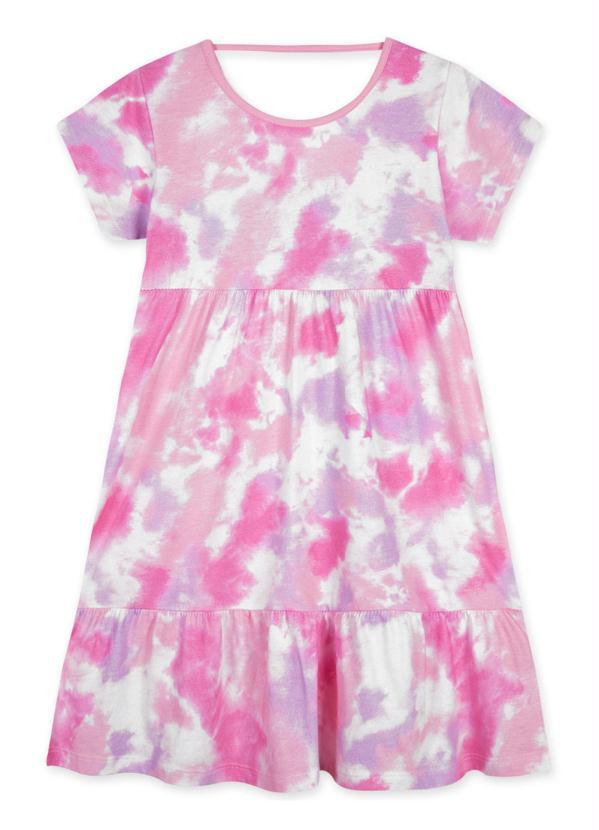 Marisol Play - Vestido Tie-Dye Curto Malha Infantil Rosa