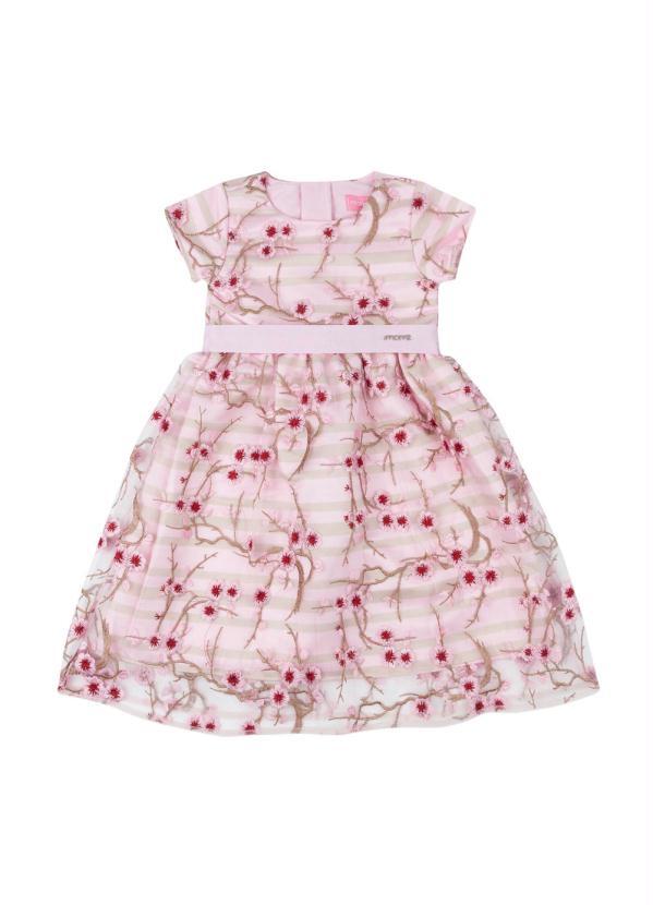 vestido tule bordado infantil
