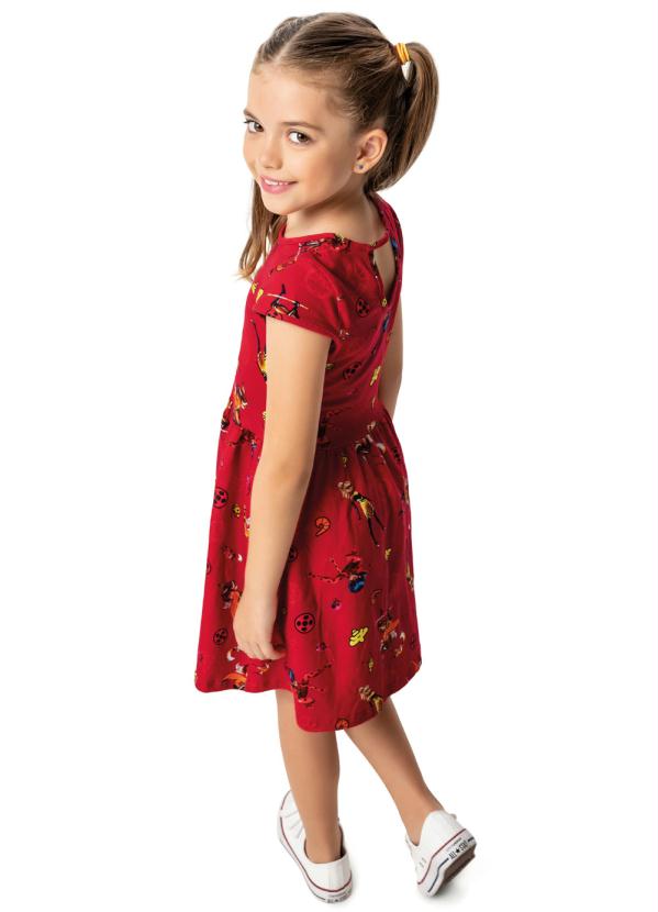 Malwee Kids - Vestido Vermelho Godê Ladybug® 3