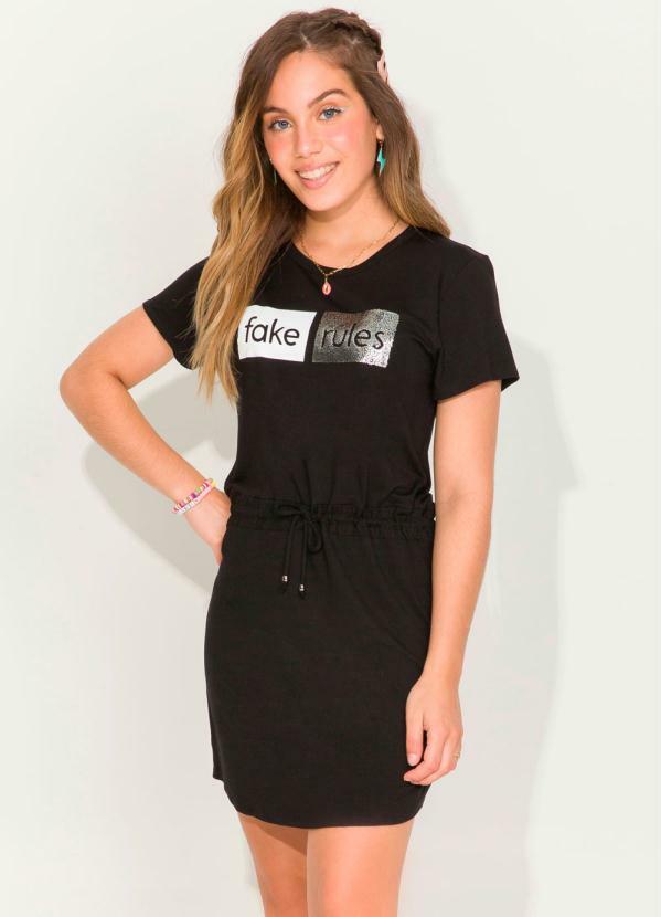 Rovitex Teen - Vestido Detalhado Feminino Preto 1