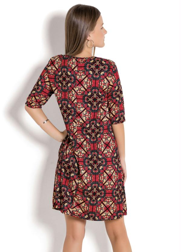 Outlet - Vestido Juvenil com Mangas 3/4 Estampada 2