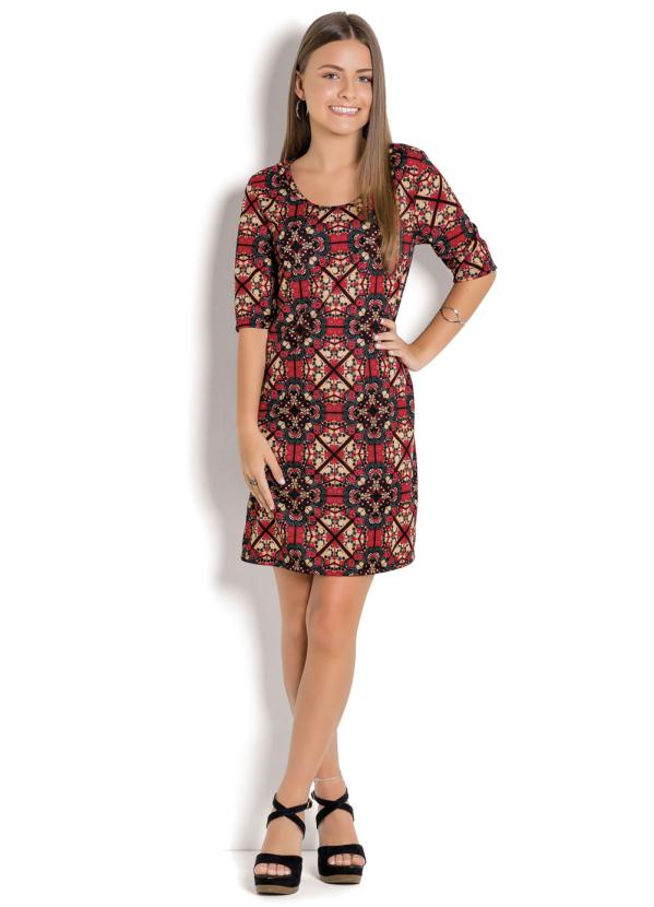 Outlet - Vestido Juvenil com Mangas 3/4 Estampada 3