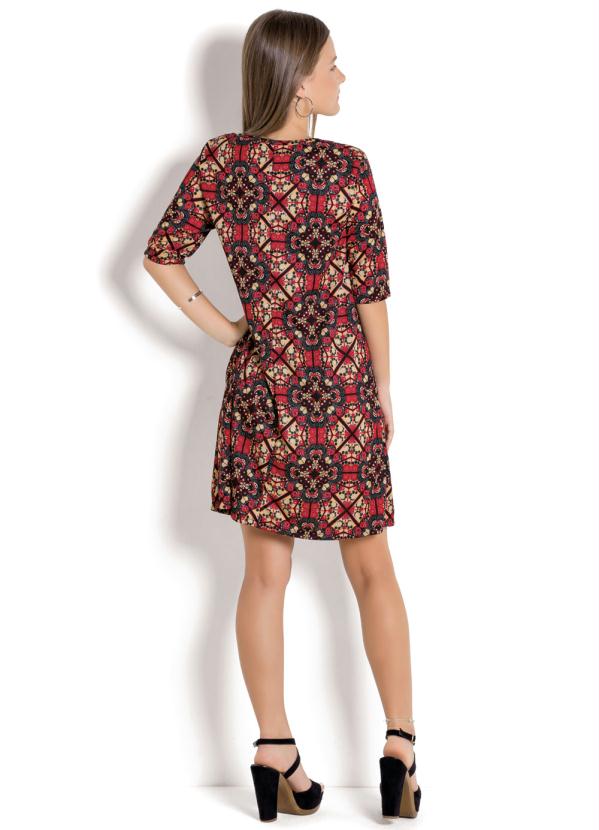 Outlet - Vestido Juvenil com Mangas 3/4 Estampada 4