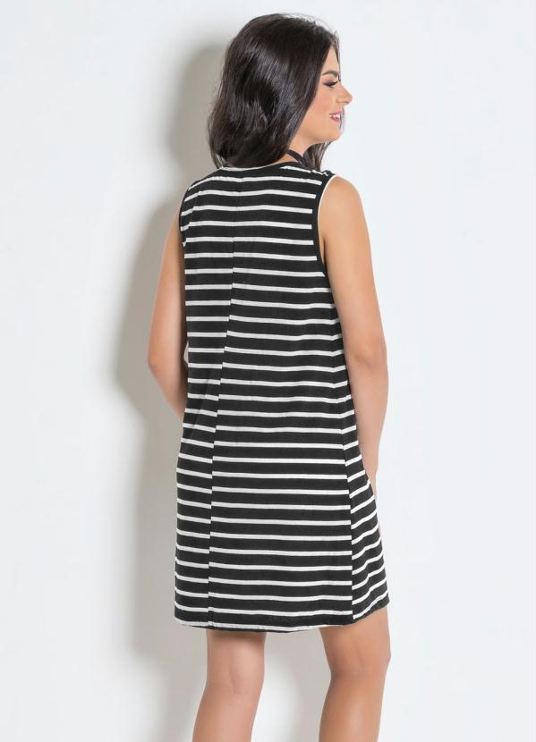 Outlet - Vestido Juvenil Decote V Listrado 2