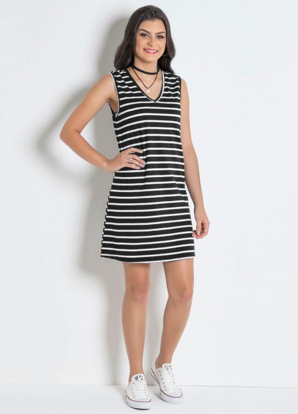 Outlet - Vestido Juvenil Decote V Listrado 3