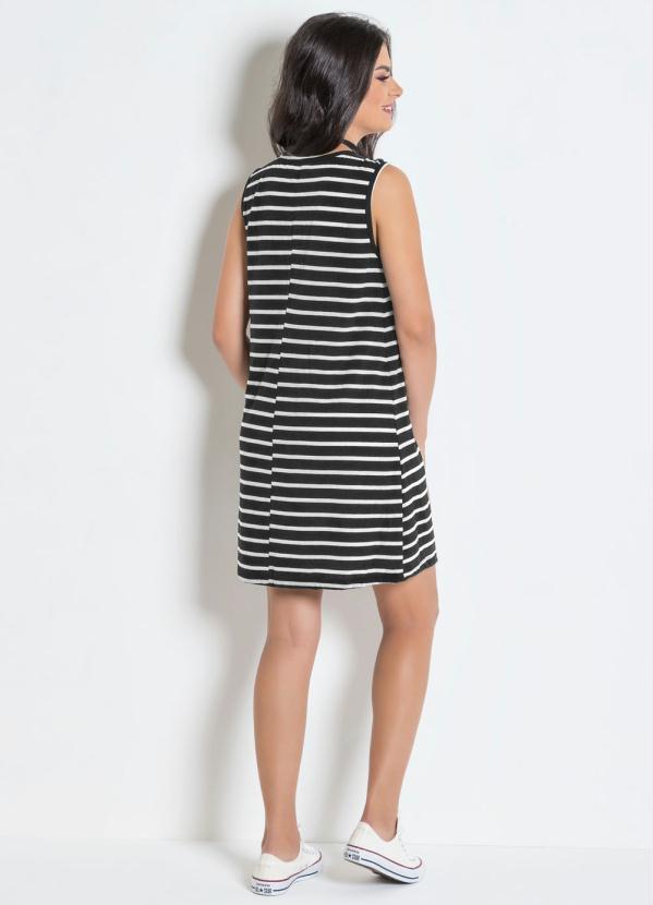 Outlet - Vestido Juvenil Decote V Listrado 4