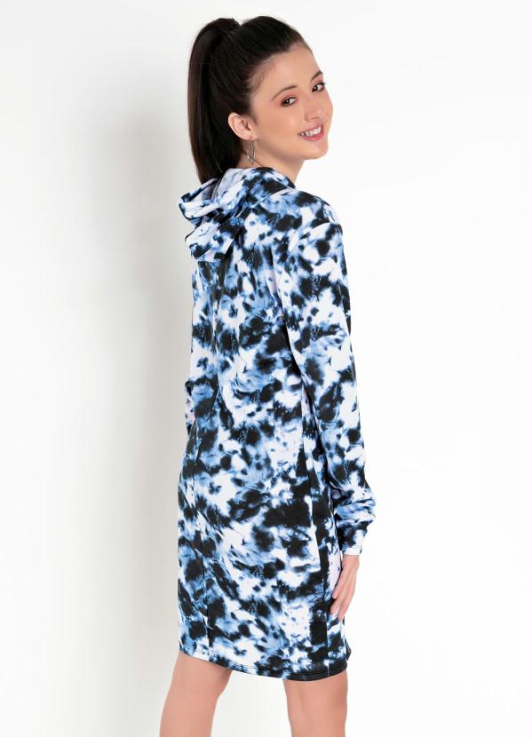 Queima Estoque - Vestido Juvenil Tie Dye Azul com Touca 2