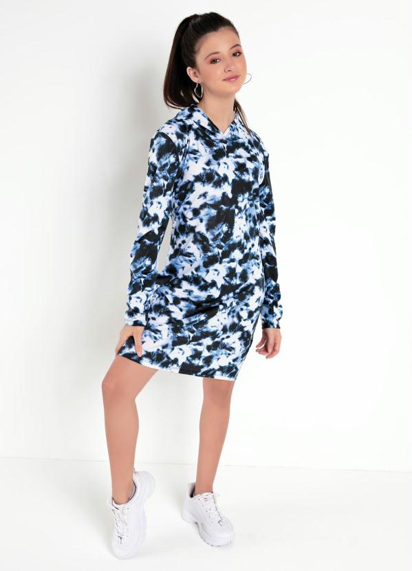 Queima Estoque - Vestido Juvenil Tie Dye Azul com Touca 5