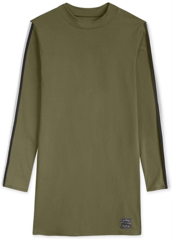 Hapier - Vestido Manga Longa Juvenil Feminino Verde