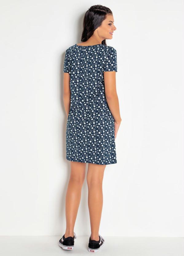 Outlet - Vestido Marinho Curto com Estampa Estrelas 5