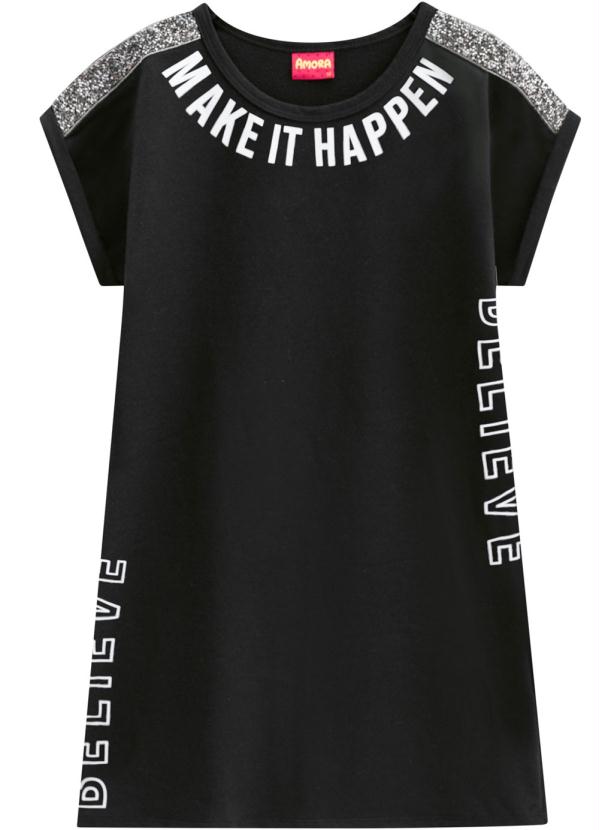 Amora - Vestido Teen Feminino Preto