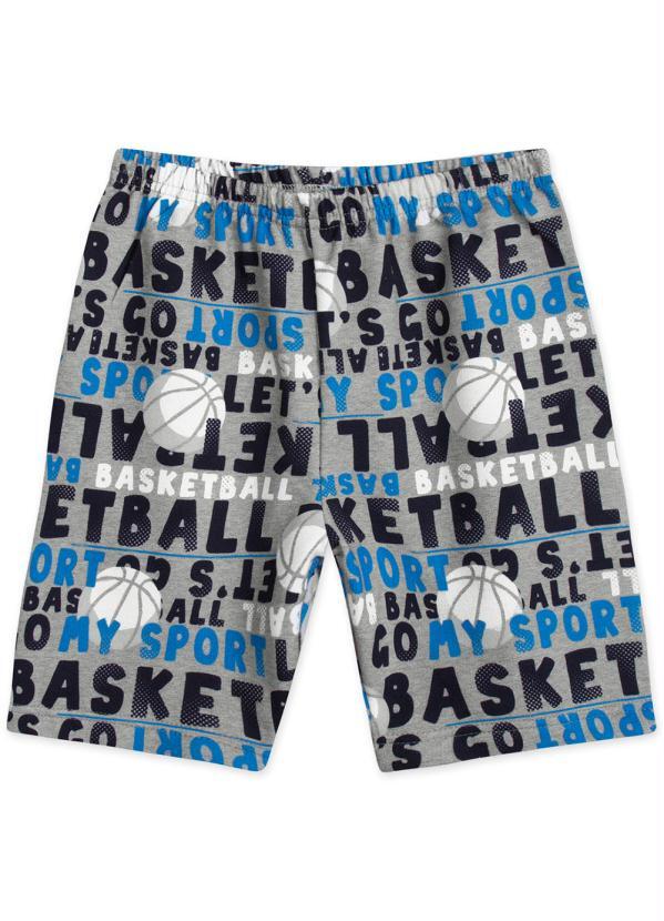 Marisol Play - Bermuda Basquete Moletom Masculina Cinza