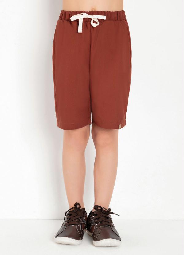 Queima Estoque - Bermuda Infantil Telha com Bolsos