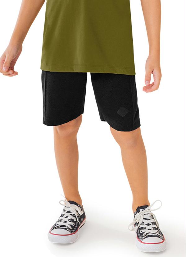 Rovi Kids - Bermuda Menino Moletom Preto