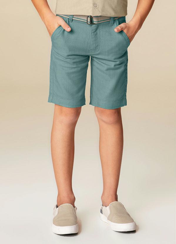 Carinhoso - Bermuda Verde Slim com Bolsos