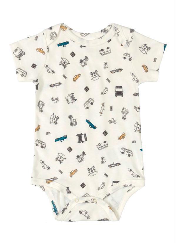 Up Baby - Body Manga Curta em Suedine Bege