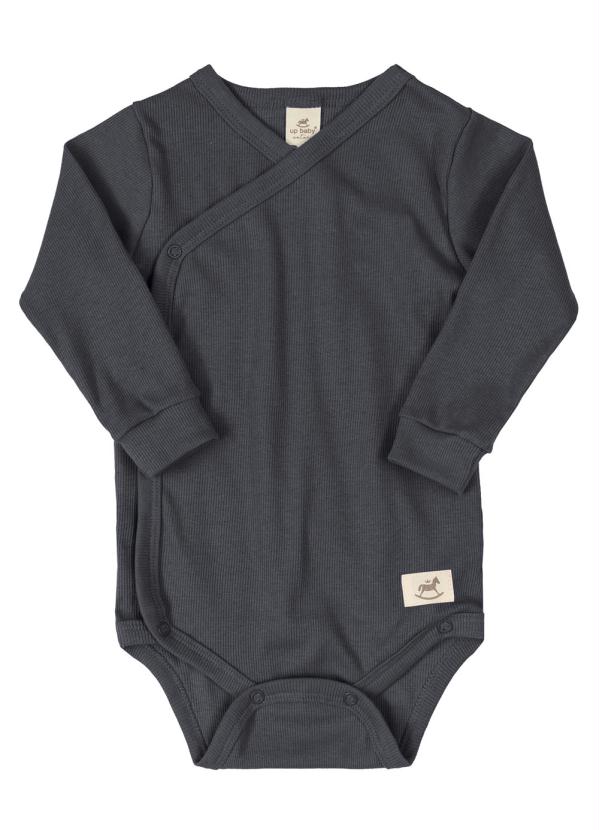 Up Baby - Body Manga Longa Bio Nature Cinza