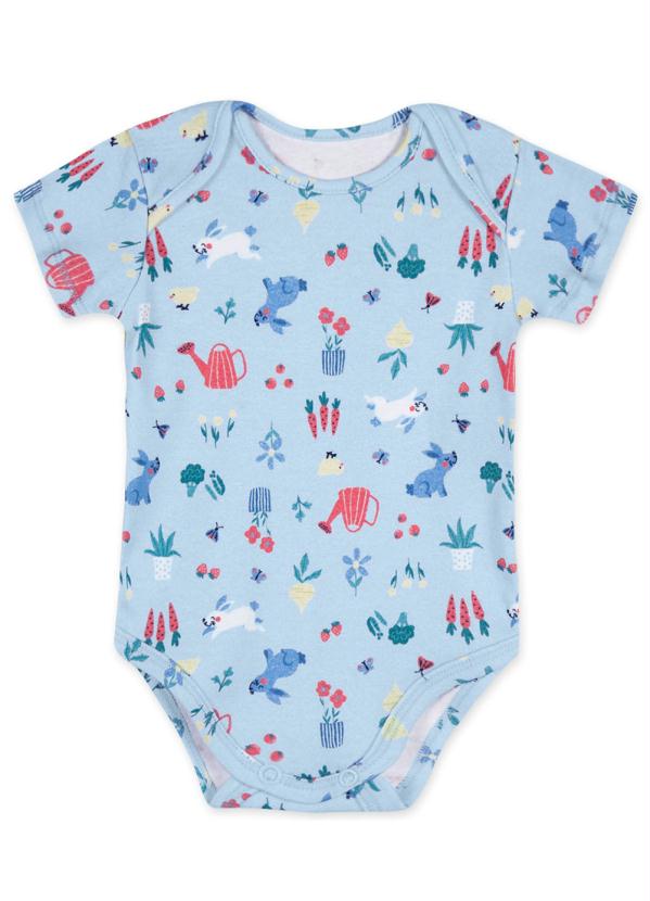 Marisol Play - Kit Body Manga Curta Suedine Bebê Azul 3