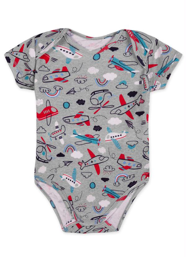 Marisol Play - Kit Body Suedine Manga Curta Bebê Vermelho 3