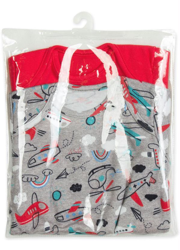 Marisol Play - Kit Body Suedine Manga Curta Bebê Vermelho 7