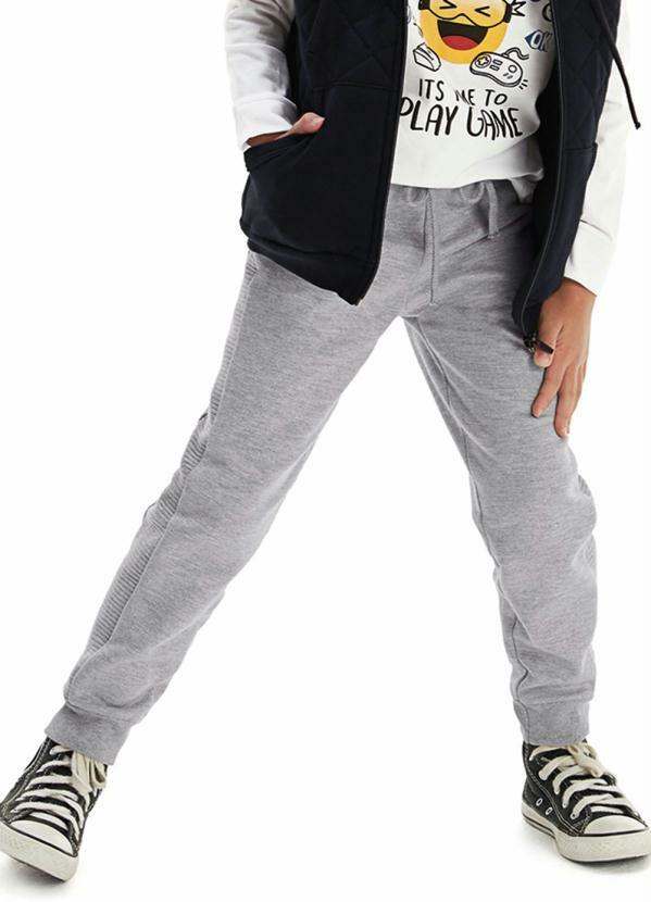 Malwee Kids - Calça Cinza Jogging em Moletom Flanelado