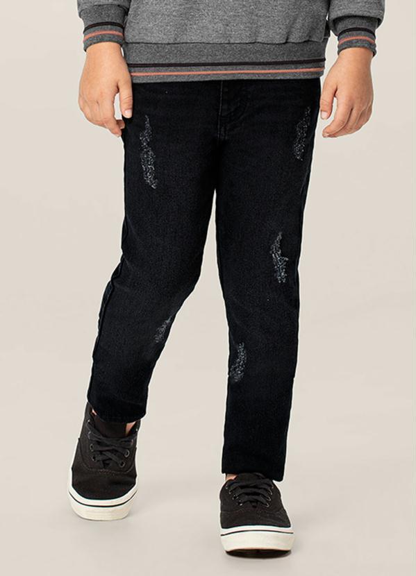 Carinhoso - Calça Azul Slim Cintura Média