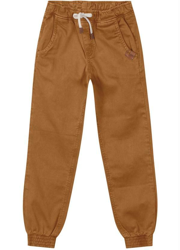 Carinhoso - Calça Caramelo Jogger em Moletom Menino