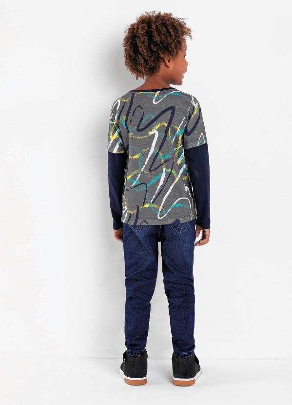 Queima Estoque - Calça Infantil Azul com Cadarço 11