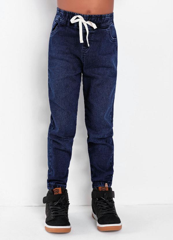 Queima Estoque - Calça Infantil Azul com Cadarço 3