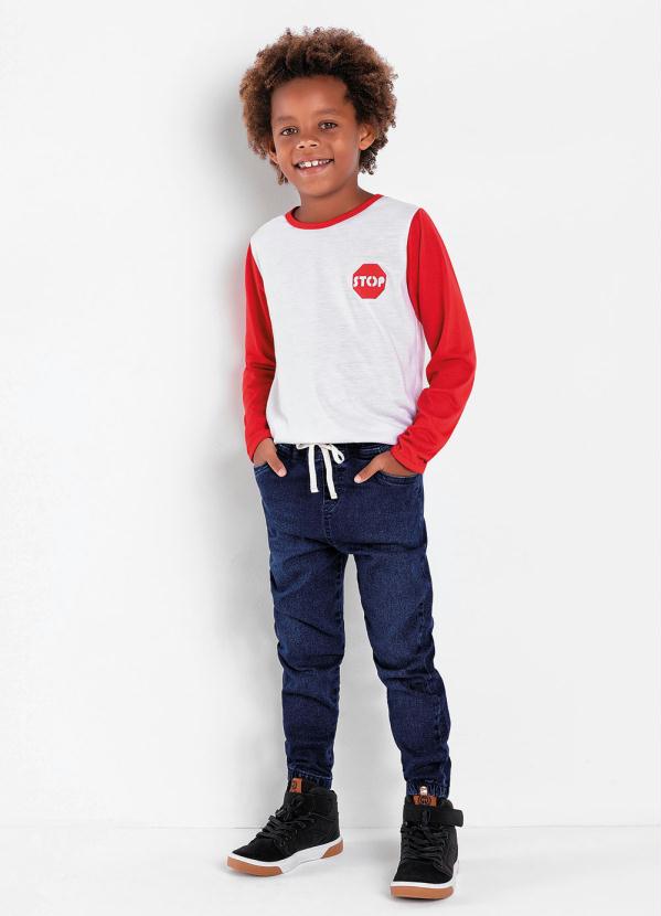 Queima Estoque - Calça Infantil Azul com Cadarço 8