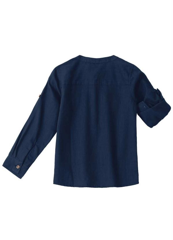 Carinhoso - Camisa Azul Marinho Menino em Algodão 4