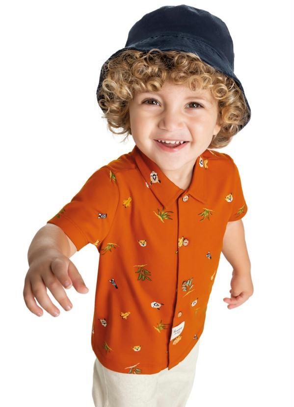 Trick Nick - Camisa Infantil Masculina Safari Laranja