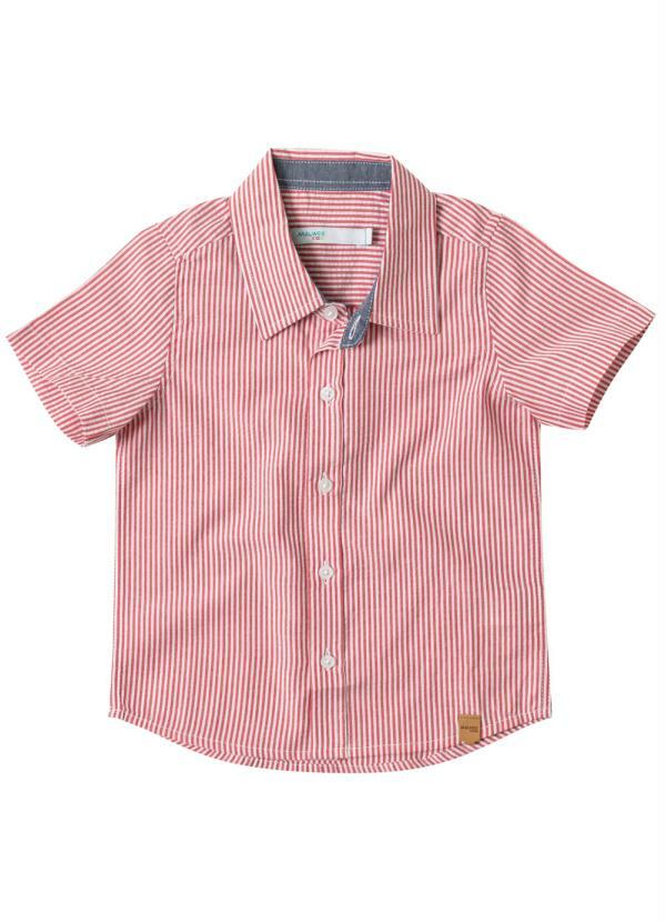 Malwee Kids - Camisa Vermelha Listrada Ana Ruga