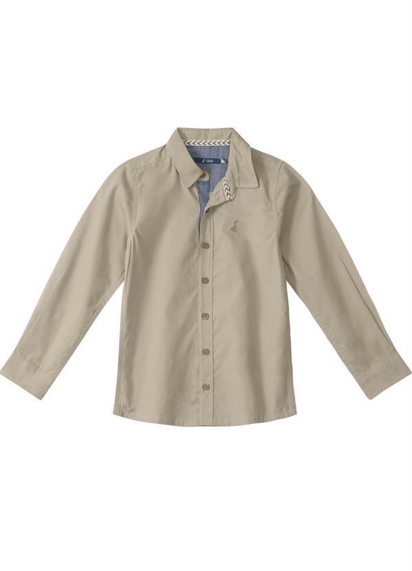 Carinhoso - Camisa Bege Social com Bordado