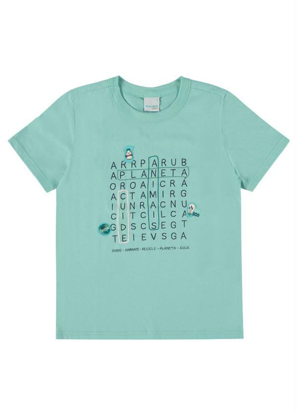 Malwee Kids - Camiseta Azul Claro Unissex Caça-Palavras