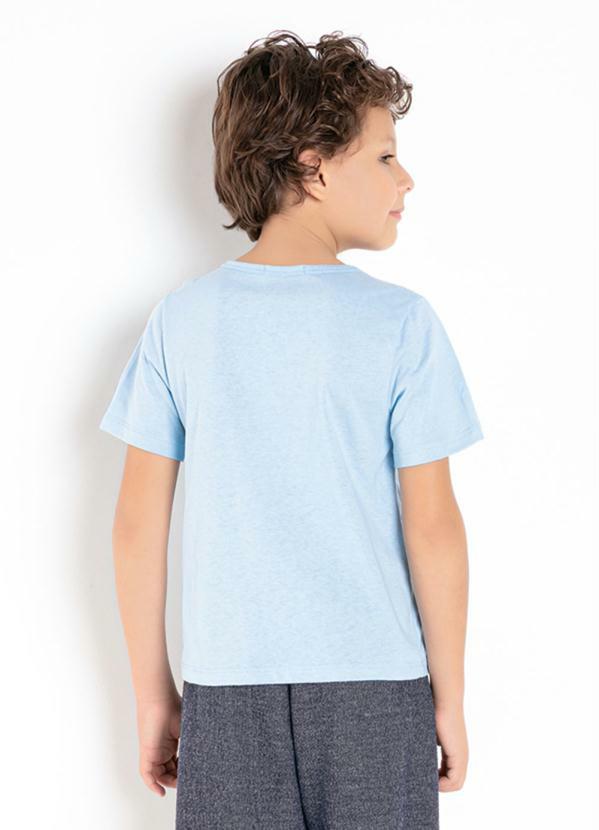 Outlet - Camiseta Infantil Azul com Bordado 2