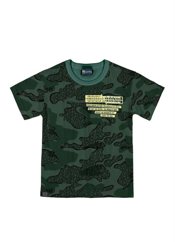 Quimby - Camiseta Infantil Camuflada Verde