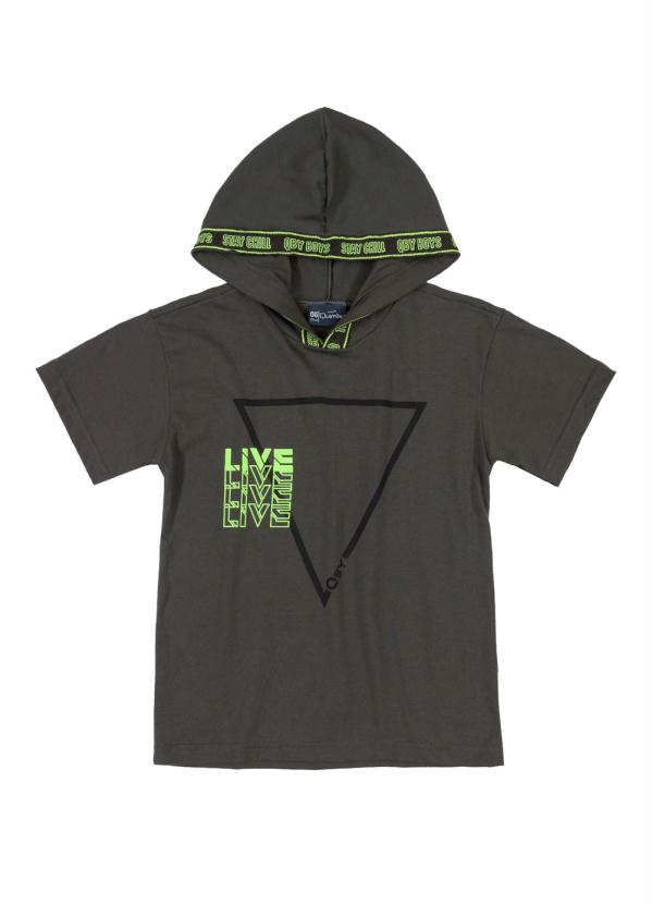 Quimby - Camiseta Infantil com Capuz Cinza