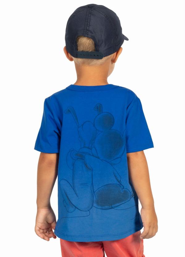 camiseta azul frente e costas