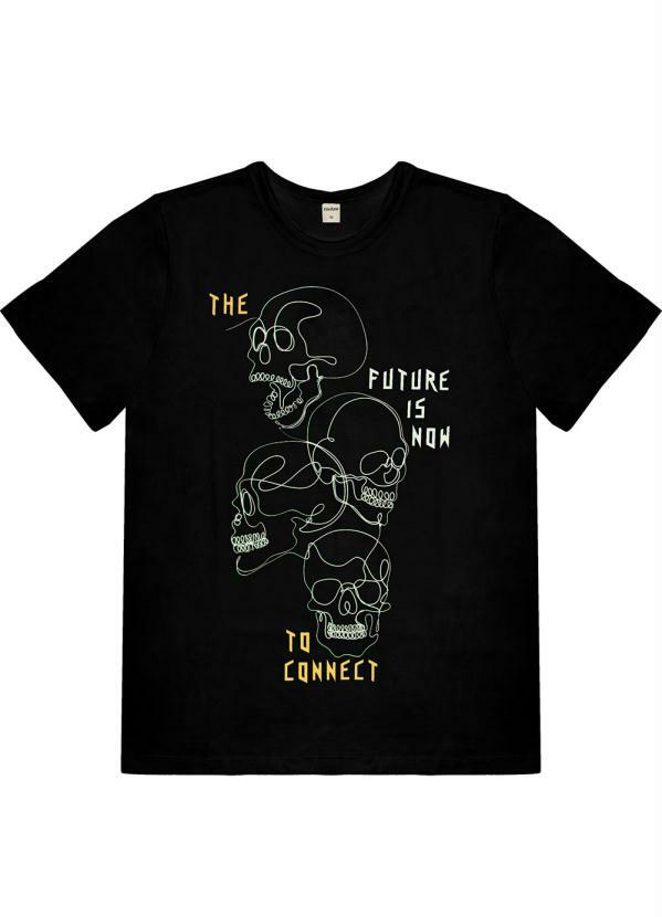 Rovitex Teen - Camiseta Masculina Caveira Preto
