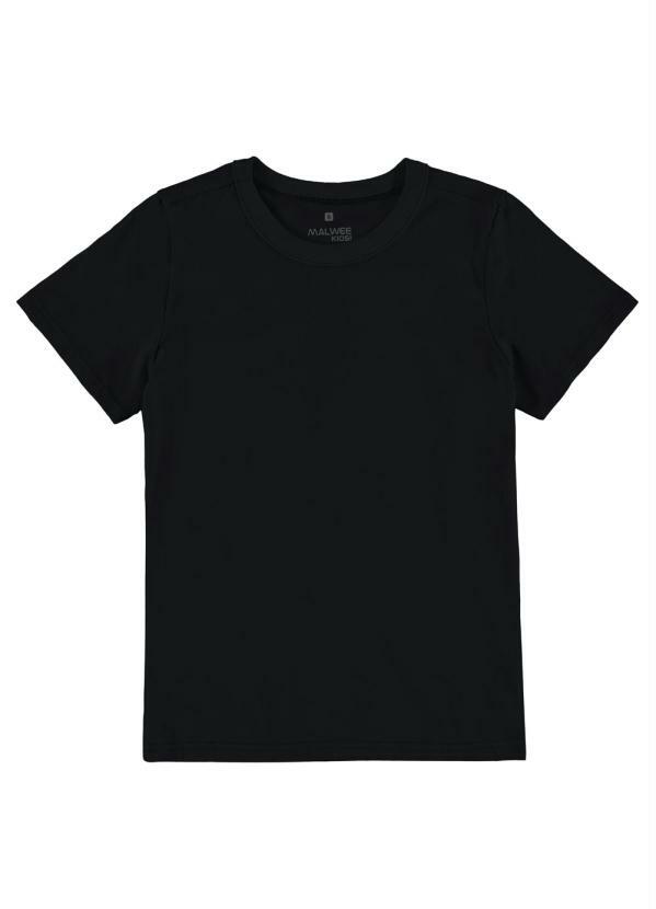 Malwee Kids - Camiseta Preta Básica Proteção Uv Menino