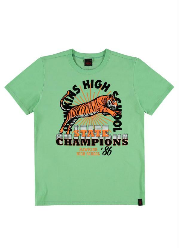Malwee Kids - Camiseta Verde Claro Stranger Things Menino