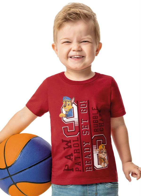 Malwee Kids - Camiseta Vermelho Escuro Patrulha Canina®