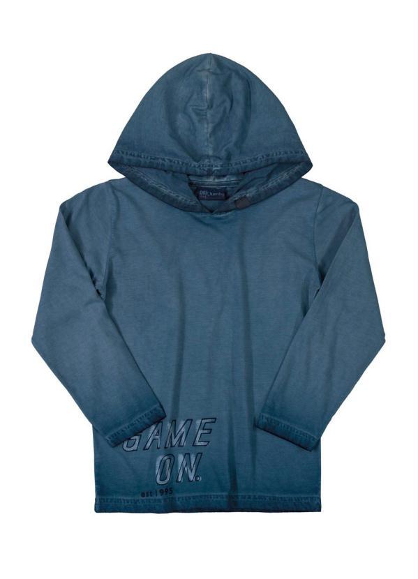 Quimby - Camiseta Infantil Manga Longa Azul