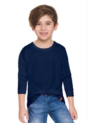 Brandili - Camiseta Infantil Menino Malha Azul - BRANDILI