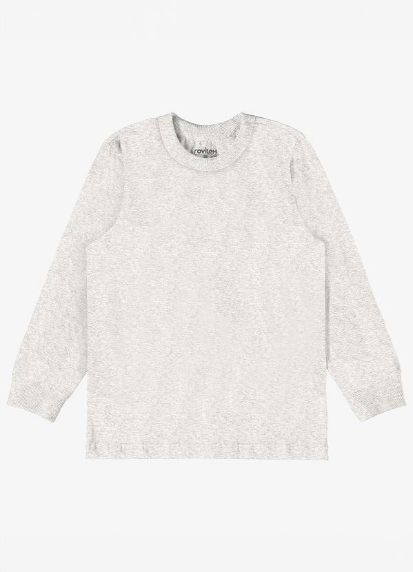 Rovi Kids - Camiseta Masculina Manga Longa Básica Cinza