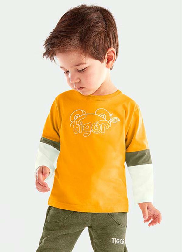 Tigor T Tigre - Camiseta Proteção Uv Bebê Amarelo