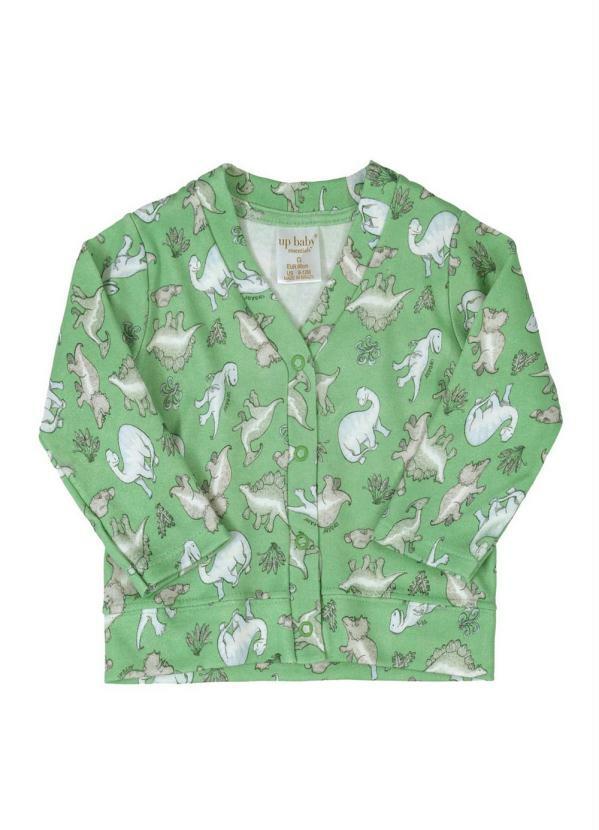 Up Baby - Casaco Cardigan em Suedine Verde