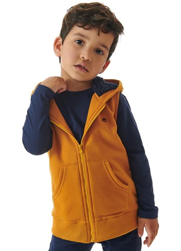 Up Baby - Colete em Moletom com Capuz Laranja 2